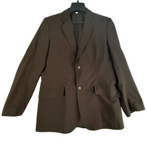 Claiborne Mens Blazer 42R Brown Cotton Sport Coat 2 Button Fully Lined